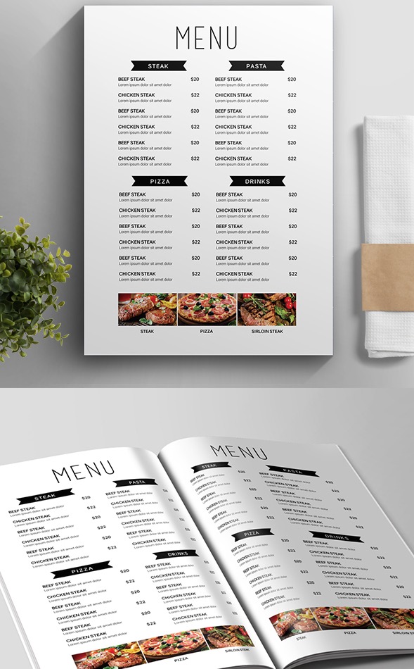 Minimalist Menu Template
