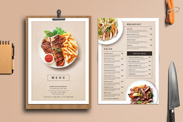 Modern Restaurant Food Menu