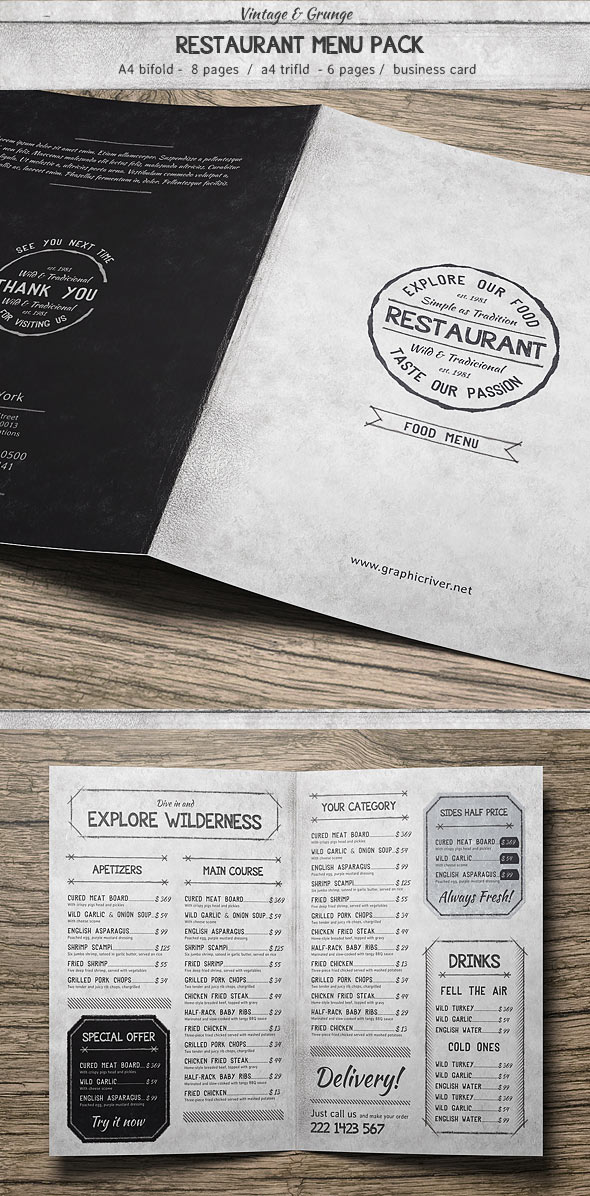 Vintage Food Menu Pack