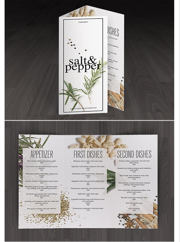 Bundle Minimal Food Menu